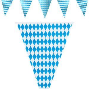 10 Meter Rutig Blå och Vit Oktoberfest Banderoll -