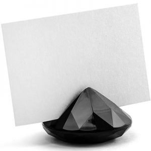 10 stk SVARTA Diamant Bordskorthållare 4 cm -