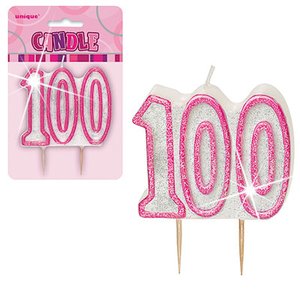 100-års födelsedagsljus - rosa -