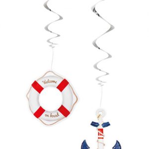 2 st Hängande Dekorationer 85 cm - Sailor Party -