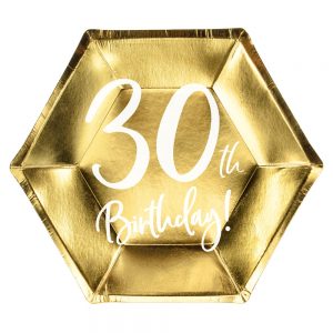 30th Birthday Assietter Guld -
