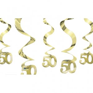 50-års jubileum hängande virvlar - 5 st -