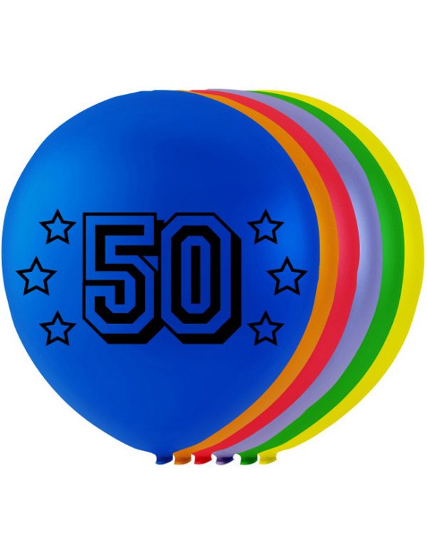 50 tal - 8 stk Flerfärgade  Ballonger 26 cm -
