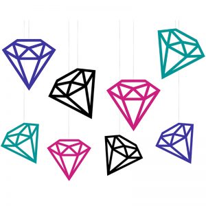 8 stk Diamantformade Hängande Dekorationer -