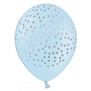 Baby Blå Latexballonger med Silverprickar -