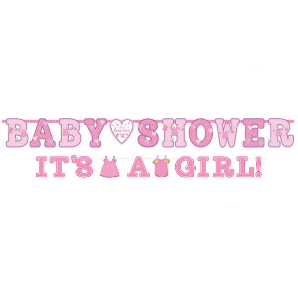 Baby Shower It's a Baby Girl Jumbo Girlanger -