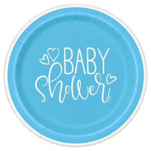 Baby Shower Papptallrikar Ljusblå - UNIQUE