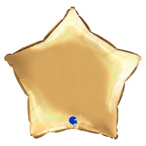 Ballong Stjärna Holografisk Platinum Champagne - INCLUDERA