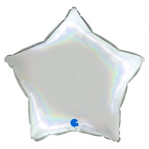 Ballong Stjärna Holografisk Platinum Pure - INCLUDERA