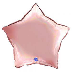 Ballong Stjärna Holografisk Platinum Rosé - INCLUDERA