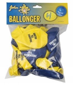 Ballonger student 12" 24-p - Gul/blå -
