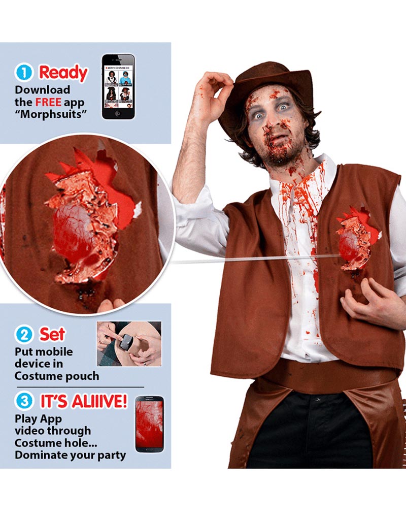 Beating Heart Cowboy - Digital Morphsuit Cowboykostym (Med Möjlighet För Animation) -
