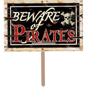 Beware of Pirates 3D skylt -