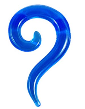 Blå Curl Expander Örpiercing i Akryl 2 mm -