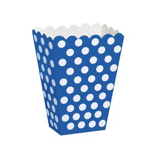 Blå prickiga popcornbägare - 8 st -