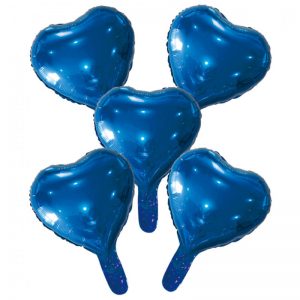 Blåa Hjärtballonger Folie 5-pack -