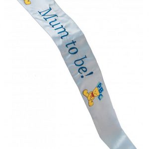 Blått Ordensband med Broderad Mum to Be Text -