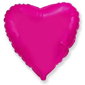 Cerise heliumballong hjärta -