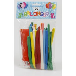 Figurballonger med pump 20-pack -