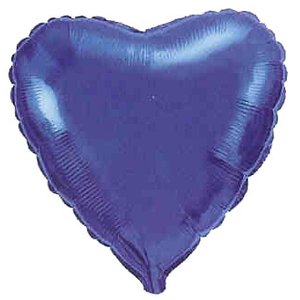 Folieballong - Hjärta Blått 45 cm -