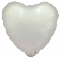 Folieballong - Hjärta Vitt 45 cm -