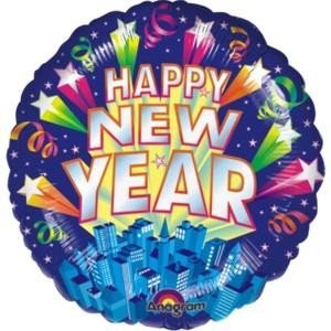 Folieballong - New Year´s Skyline 45 cm -