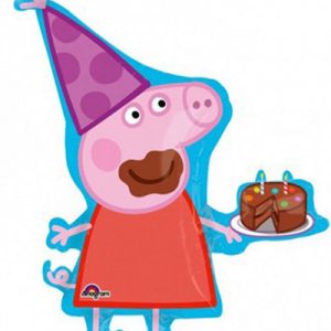 Formstöpt Födelsedag Folieballong 76x83 cm - Peppa Pig -