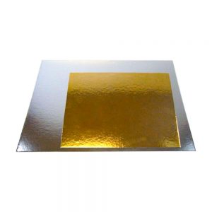 Fyrkantiga Tårtbrickor Guld & Silver 20 cm - CAKESUPPLIES