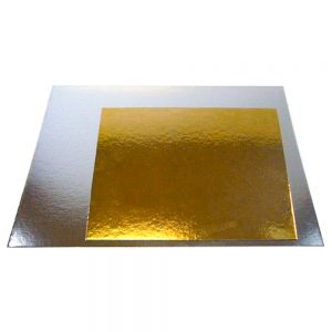 Fyrkantiga Tårtbrickor Guld & Silver 30 cm - CAKESUPPLIES