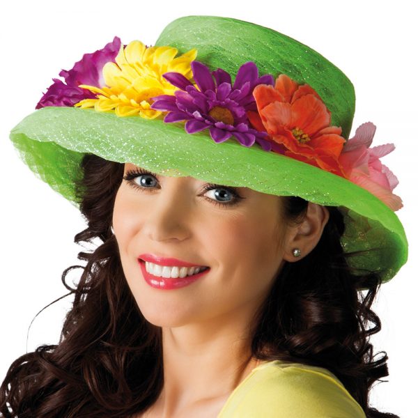 Grön Hatt med Blommor -