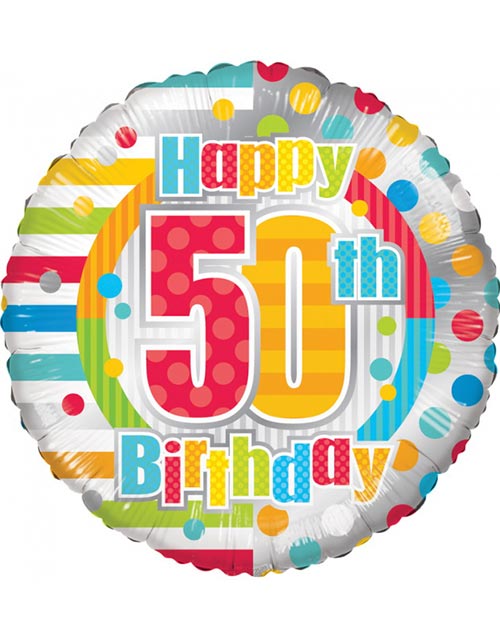 Happy 50th Birthday - Folieballong 46 cm -