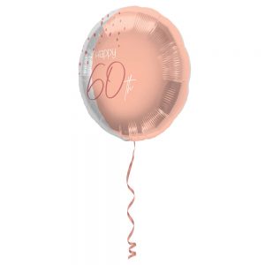 Happy 60th Folieballong Ljusrosa - FOLAT