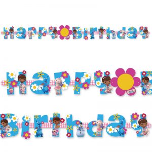 Happy Birthday Banner med Klistermärken 320 cm - Doc McStuffins -