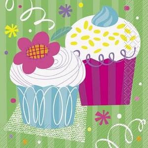 Happy birthday cupcakes - Servetter 16 st -