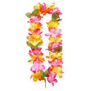 Hawaiikrans rosa/gul -