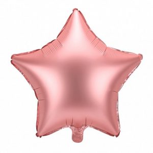 Heliumballong stjärna rosé satin -