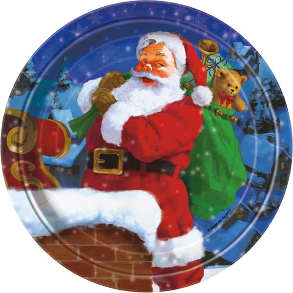 Holiday Santa Papptallrikar -
