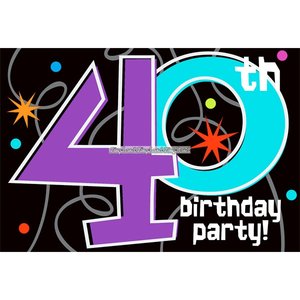 Inbjudningskort 40-årsfest - The party continues - 8 st -