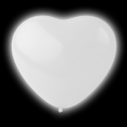 LED Ballonger Hjärtan Vita -