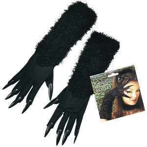 Långa Katt Handskar med Päls -