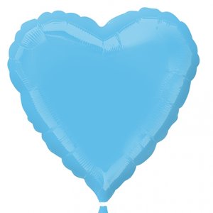 Ljusblå hjärtformad folieballong 46 cm -