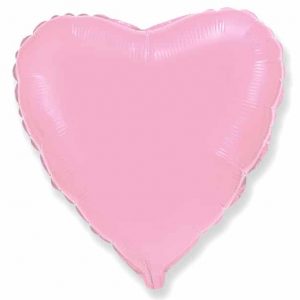 Ljusrosa heliumballong hjärta -