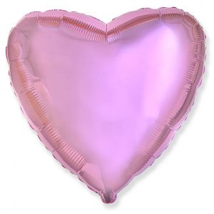 Ljusrosa skimrande heliumballong hjärta -