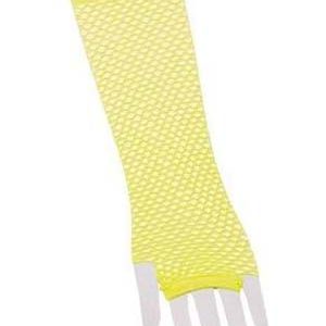 Neon Gula Långa Näthandskar -