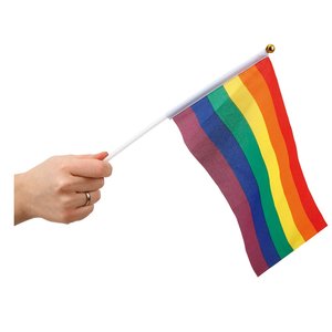 Regnbågs handflagga 6-pack -
