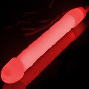 Röd Dick Glow Stick med Snöre 15 cm -