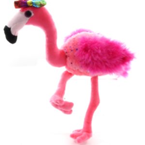 Rosa Flamingo Plyschnalle med Rosett -