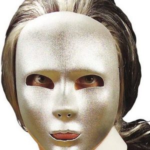 Silverfärgad Mask med Skinn -