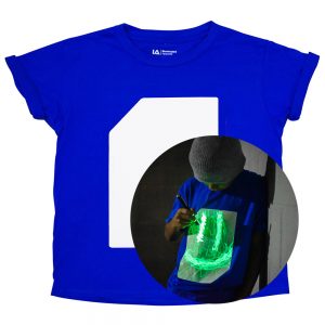 Självlysande T-shirt Barn Blå och Vit (X-Small (3-4 år)) - ILLUMINATED APPAREL