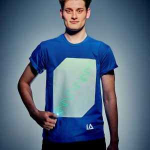 Självlysande T-shirt Blå och Vit (Small (34-36)) - ILLUMINATED APPAREL